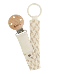 Bibs Ivory/Vanilla Bibs Pacifier Clip