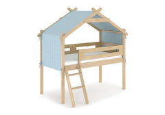 Boori Single Bed Blueberry & Almond - Pre Order Boori Forest Teepee Single Loft Bed with Tent Canopy - Direct Delivery