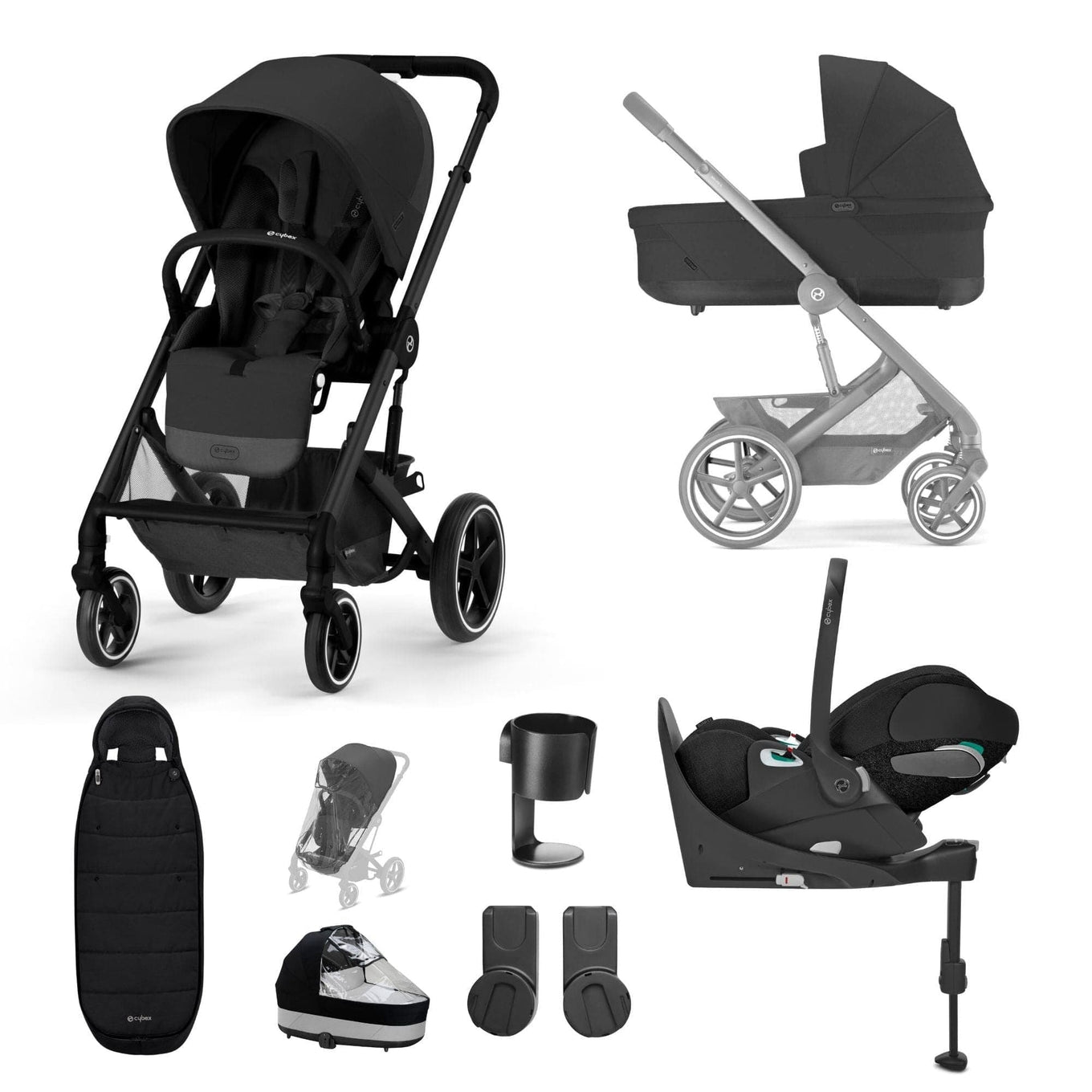 Cybex Prams Cybex Balios S Lux Cloud T Luxury Bundle - Moon Black