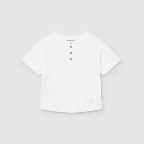 Mayoral T Shirt Mayoral White Button TShirt