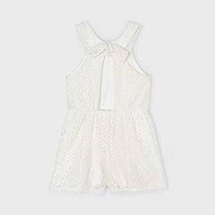Mayoral Top Mayoral Cream Guipure Lace Playsuit