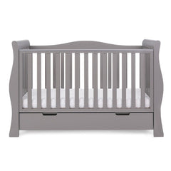 Bababoom Boutique Taupe Grey Obaby Stamford Luxe Sleigh Cot Bed - Direct Delivery