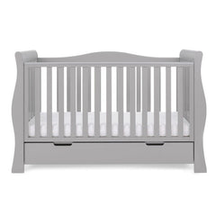 Bababoom Boutique Warm Grey Obaby Stamford Luxe Sleigh Cot Bed - Direct Delivery