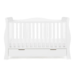 Bababoom Boutique White Obaby Stamford Luxe Sleigh Cot Bed - Direct Delivery