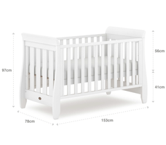 Boori Nursery Furniture White Boori Sleigh Urbane Cot Bed - Direct Delivery