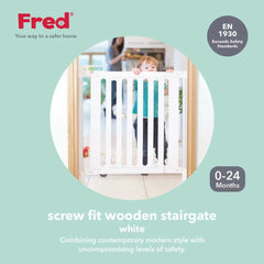Cheeky Rascals Stair Gate Fred Screw-Fit Wooden Stair Gate
