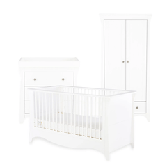 Cuddleco Nursery Furniture White Clara 3 Piece Nursery Furniture Set - Direct Delivery