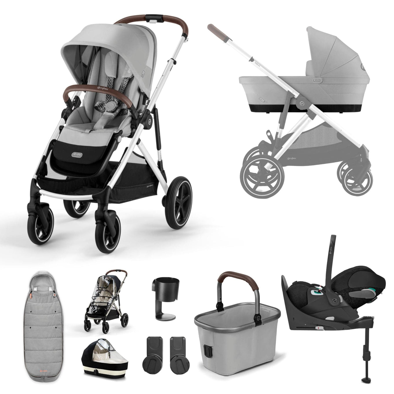 Cybex Prams Lava Grey / Silver Frame NEW Cybex Gazelle S 2023 11 Piece Cloud Z2 i-Size Bundle - Pre Order