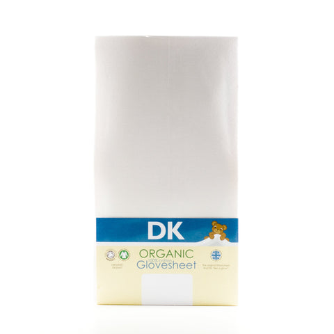 DK Fitted Sheet White DK Organic Glovesheet Large Travel Cot (105X75cm)