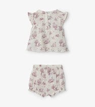 Hatley Two piece set Hatley 'Tender Toile' Baby Pin Tuck Top And Bloomer Set