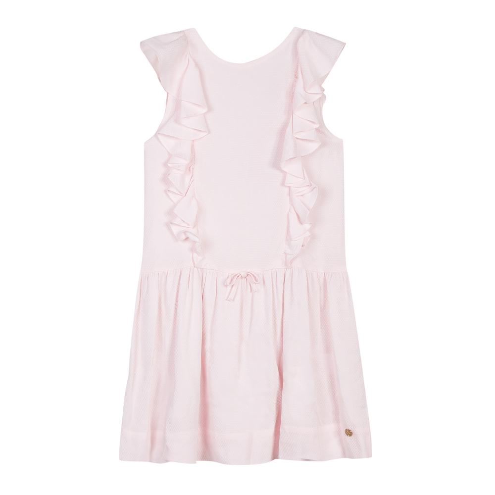 lili gaufrette pink dress Lili Gaufrette-Girls Pink Bow Pleated Tulle Dress