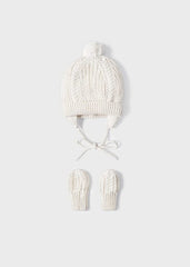Mayoral Hat & Gloves Mayoral Linen Knitted Hat & Mittens Gift Set