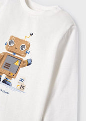 Mayoral T-shirt Mayoral Cute Robot Cream T-Shirt