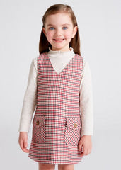 Mayoral T-shirt Mayoral Girls Two Piece Check Dress & Top Set
