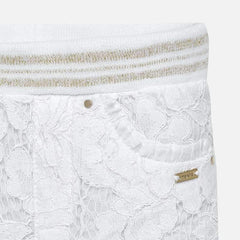 Mayoral White Lace Trousers - Trouser