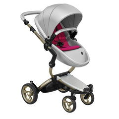 Mima-Xari-Single-Pushchair-argento-silver-with-champagne-frame-hot-magenta