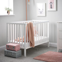 Obaby Cot & Cot Bed Cot only Obaby - White Bantam Space Saver Cot - Direct Delivery