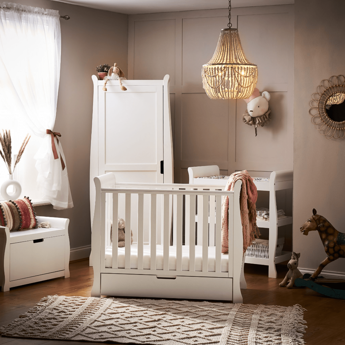 Obaby Boutique Nursery Furniture Obaby Stamford Space Saver Sleigh