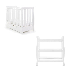 Obaby Nursery Furniture White Obaby Stamford Space Saver Sleigh 2 Piece Room Set - Direct Delivery