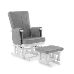 Obaby Rocking Chair Grey Obaby - Deluxe Reclining Glider Chair and Stool - Direct Delivery