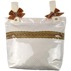 Paz Rodriguez Laminated Gold and White Bag - Bags