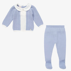 Paz Two piece set Paz Rodriguez Blue & White Knitted Two Piece Set