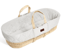 The Little Green Sheep Moses Baskets & Cribs Quilted Moses Basket and Mattress - Dove Rice (Pre order) The Little Green Sheep Moses Basket