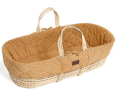 The Little Green Sheep Moses Baskets & Cribs Quilted Moses Basket and Mattress - Honey Rice (Pre order) The Little Green Sheep Moses Basket