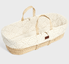The Little Green Sheep Moses Baskets & Cribs Quilted Moses Basket and Mattress - Linen Rice (Pre order) The Little Green Sheep Moses Basket
