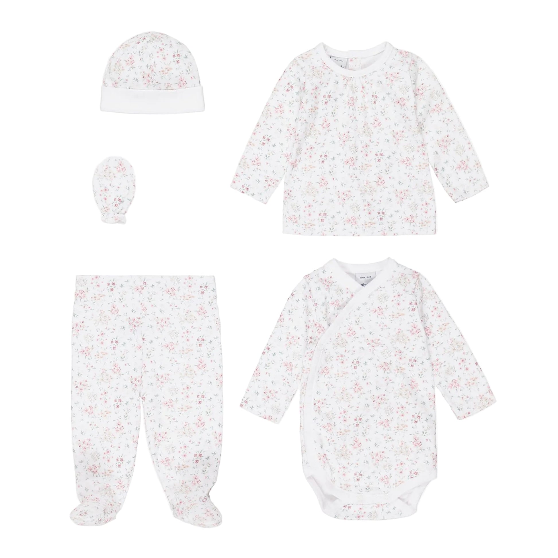 Babidu baby clothing Babidu Floral Newborn 5 Piece Set