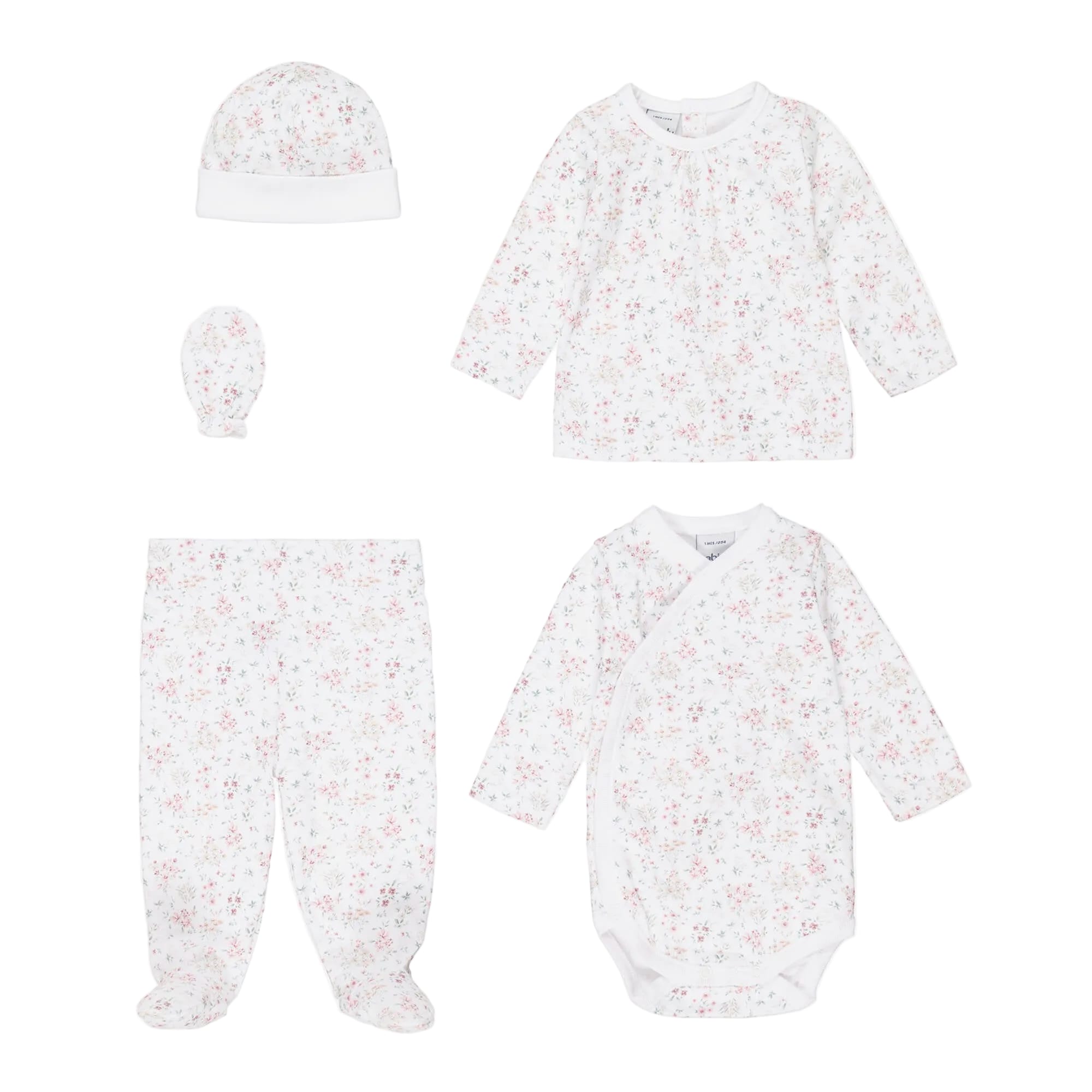 Babidu baby clothing Babidu Floral Newborn 5 Piece Set