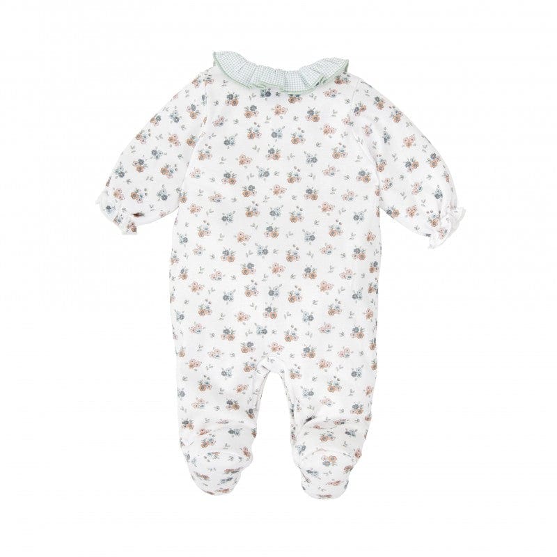 Babidu baby grow Babidu Girls Frill Collar Floral Babygrow