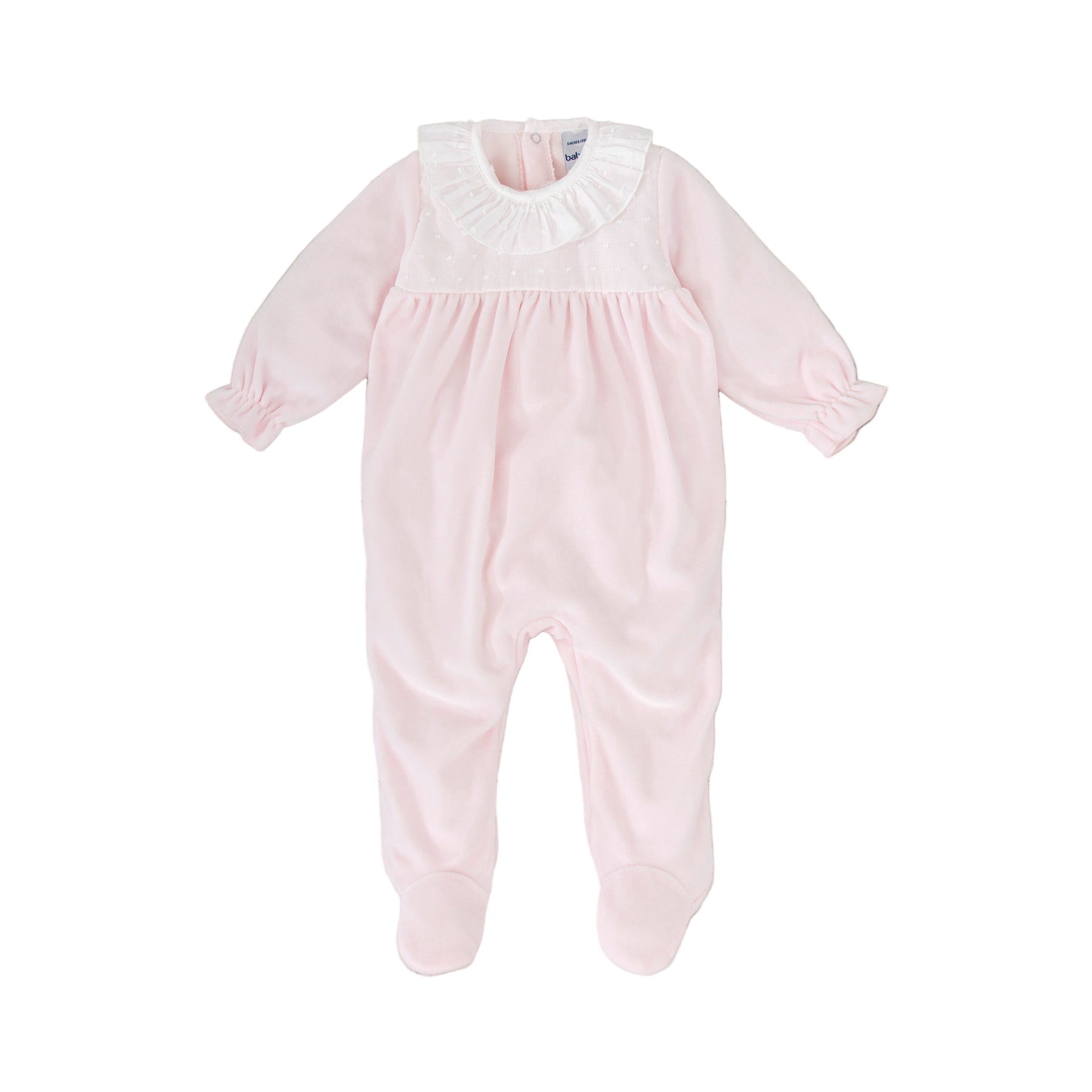 Babidu Babygrow Babidu Baby Pink Velour Babygrow