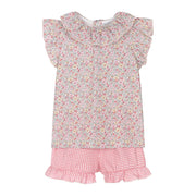 Babidu Two piece set Babidu Gingham & Floral Shorts Two Piece Set