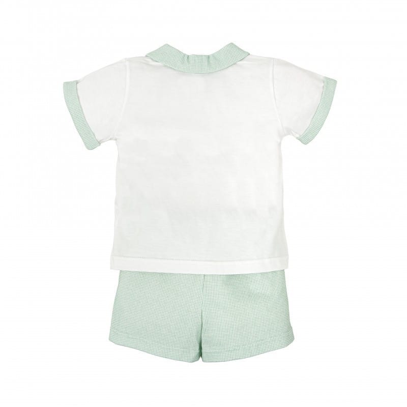 Babidu Two piece set Babidu Green Gingham & White Shorts Two Piece