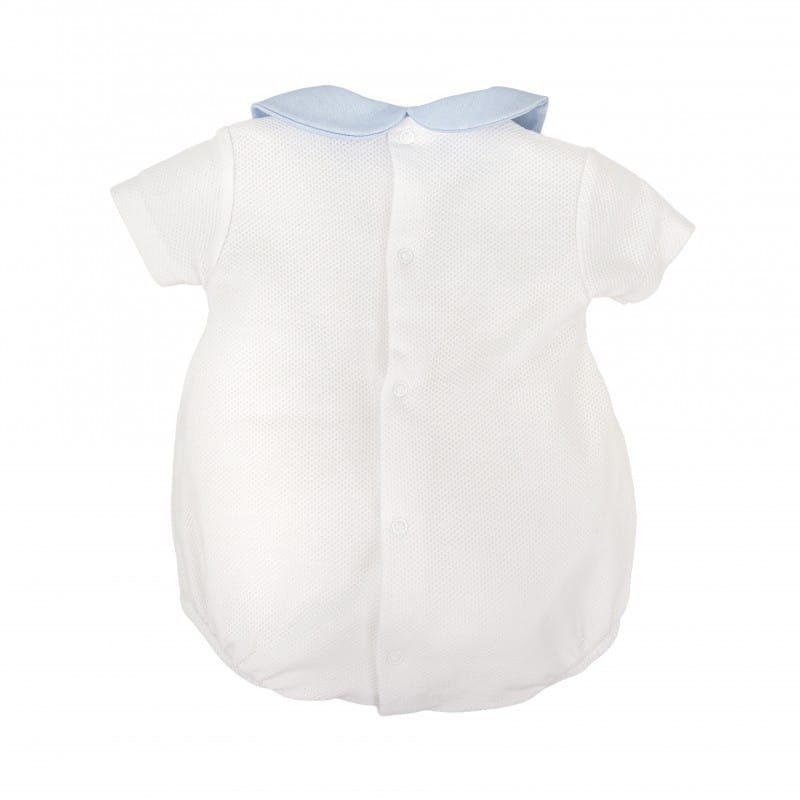 Babidu Two piece set Babidu White & Blue Smocked Body