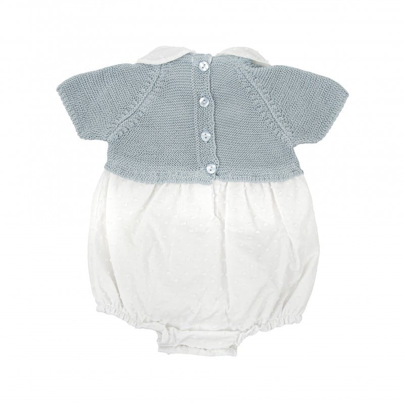Babidu Two piece set Babidu White Cotton and Blue Knit Body