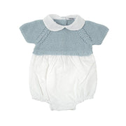 Babidu Two piece set Babidu White Cotton and Blue Knit Body