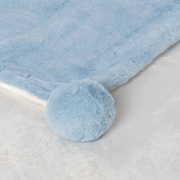 Baby blanket with pom-poms- Blue
