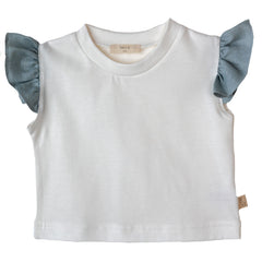 Baby Gi Two Piece Baby Gi Girls Ivory & Misty Blue Shorts and Top