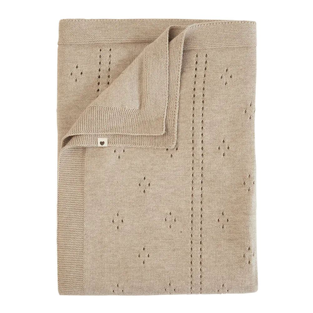 Bibs Blanket Bibs Knitted Blanket Pointelle -Cream