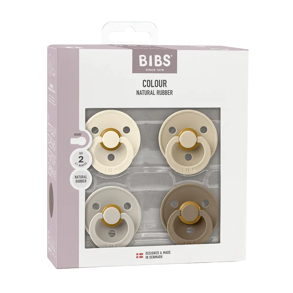 Bibs Soothers Bibs - 4 Pack Natural Rubber Soothers-Neutral