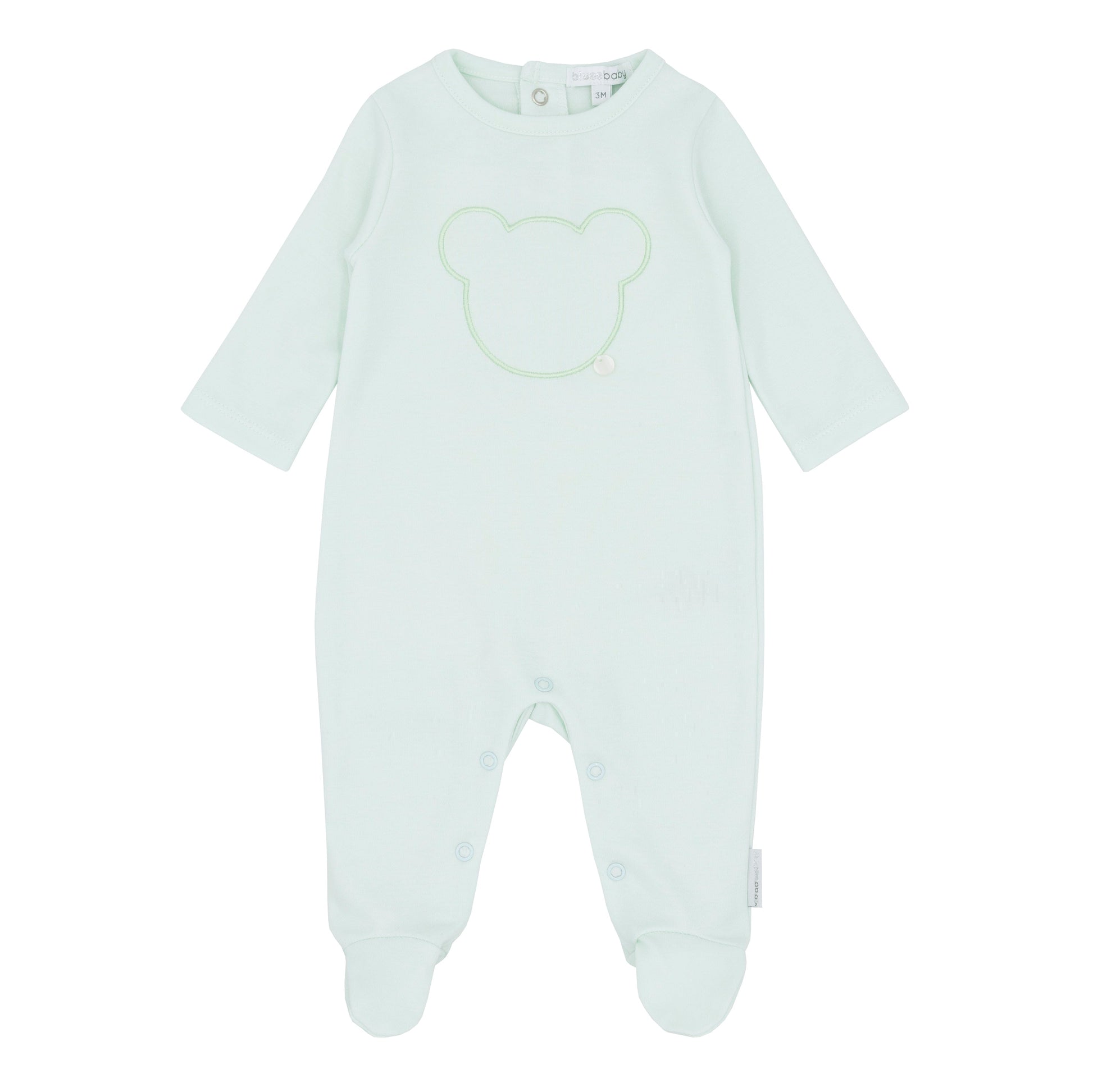 Blues Baby baby grow Blues Baby Mint Cotton Bear Babygrow