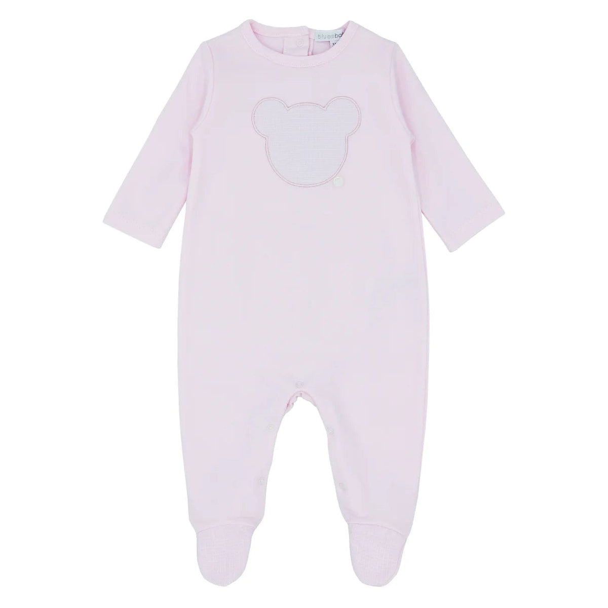 Blues Baby Babygrow Blues Baby Baby Pink Velour Babygrow with Bear