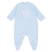 Blues Baby Babygrow Blues Baby Blue Teddy Bear Velour Babygrow