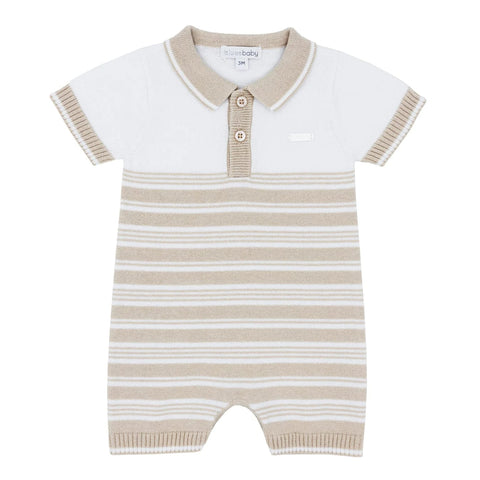 Blues Baby Romper Blues Baby Beige and White striped romper