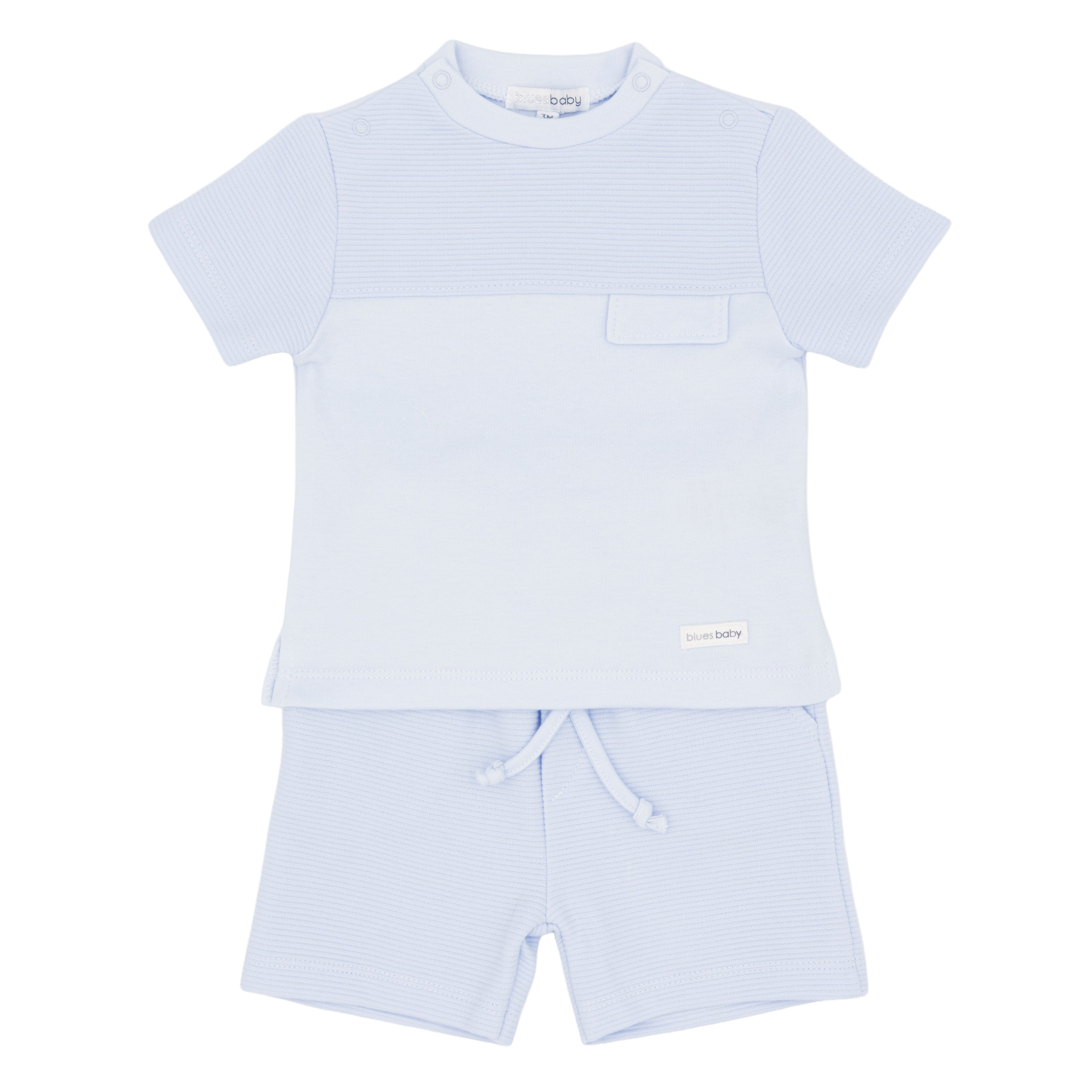 Blues Baby Two piece set Blues Baby Blue Ribbed Two Piece Set
