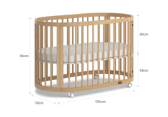 Boori Cot & Cot Bed Beech / With Mattress Boori Oasis Oval Cot - Direct Delivery