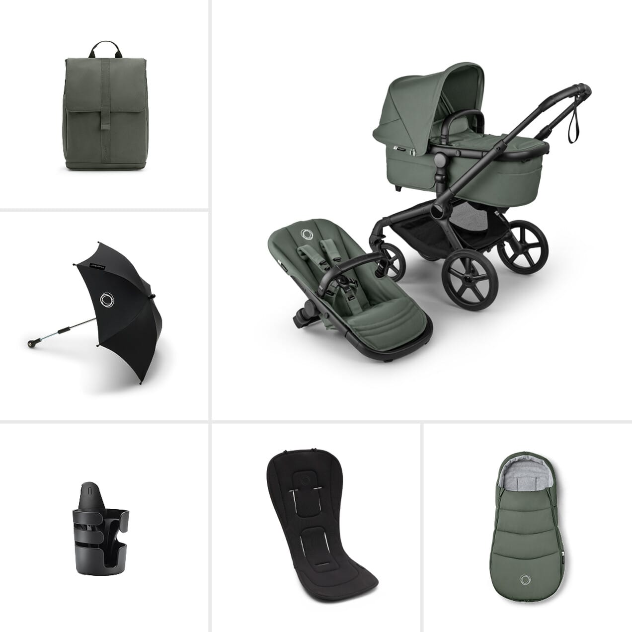 Bugaboo Baby Strollers Forest Green Bugaboo Fox 5 Renew - Essential Bundle