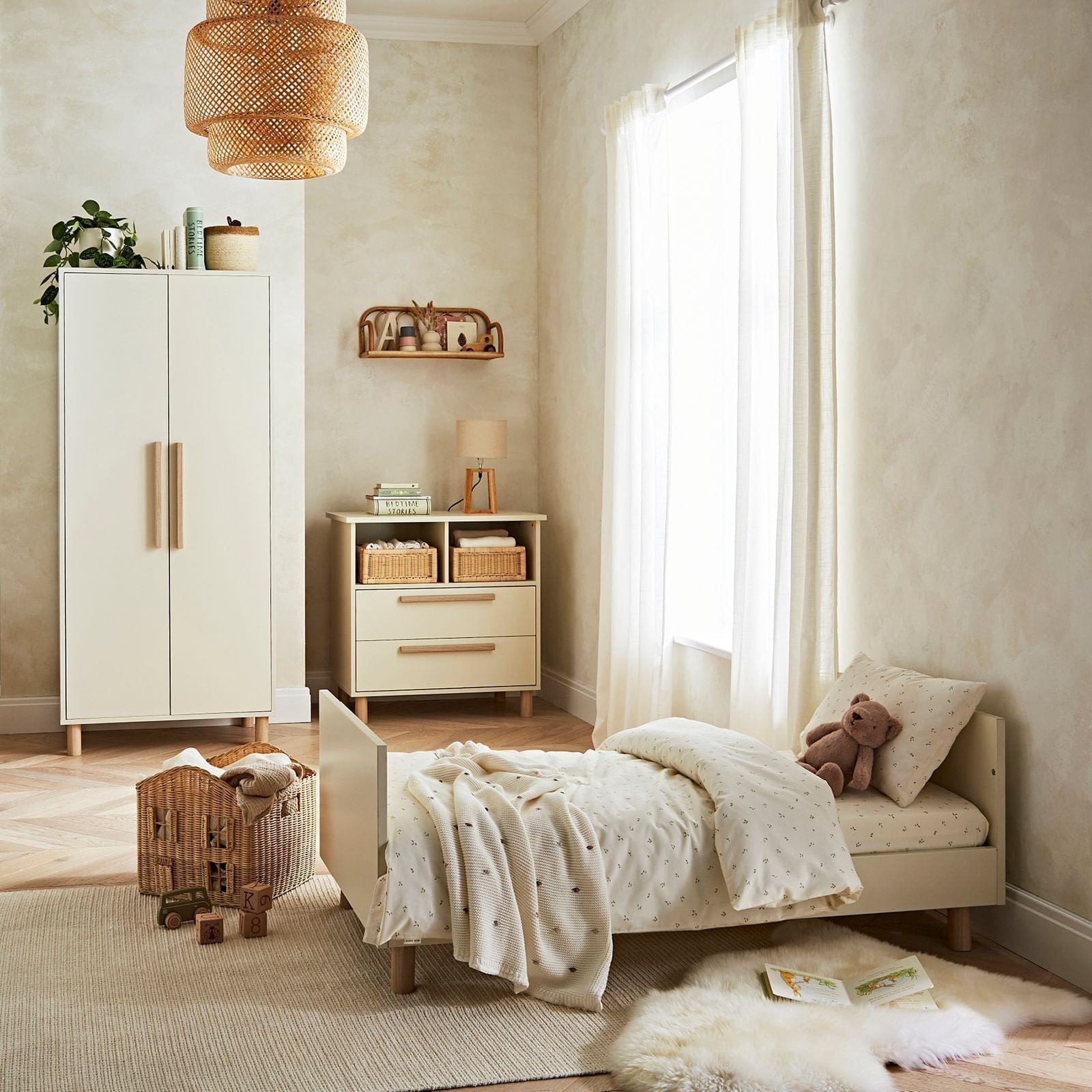 Cuddle Co Cuddle Co Harper 3 Nursery Piece Set | Cream & Ash